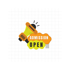Admission open and Promotion icon vector template for social media post on geometric background