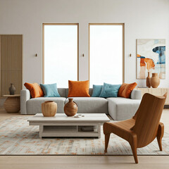 modern living room with sofa