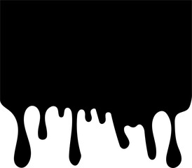 Drip border. Dripping liquid. Flow of paint. Flowing paint, stains. Hand drawn vector illustration.