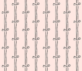 Hand drawn seamless pattern with bows