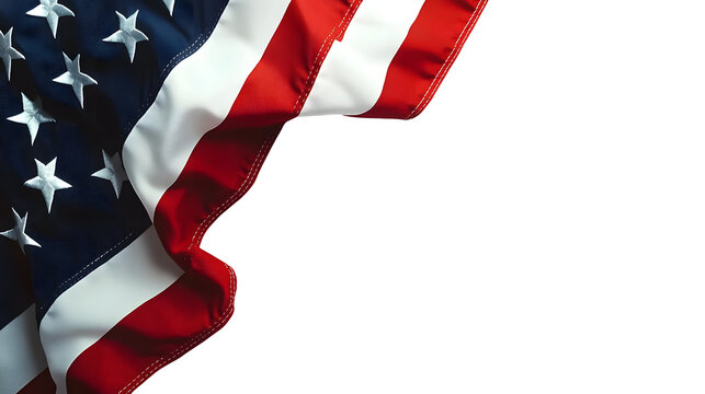 American Flag Corner Frame with White Background