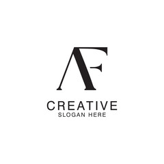 Modern Creative AF Logo Design. icon initial Based Monogram and Letters in Luxury vector