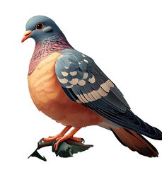 Fototapeta premium Cartoon Passenger Pigeon: Simple and Cute