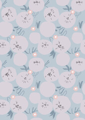 Vector hand drawn floral seamless pattern