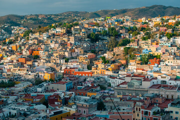 Guanajuato, Mexico. December 24, 2023 Architecture and facade in city houses in Guanajuato, Mexico.