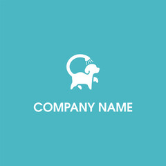 Simple, Modern, Fun, Unique, Cartoon White Puppy With Shower Pet And Animal Service