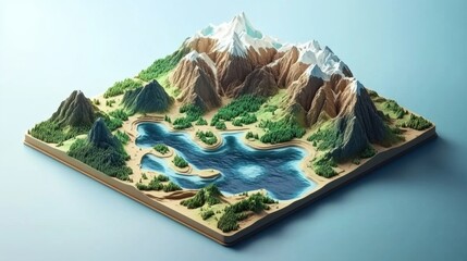 3D Isometric Tourism Map: Planning and Development of Scenic Routes