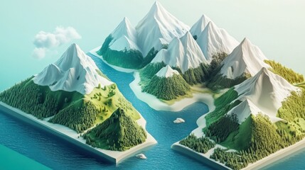 3D Isometric Tourism Map: Planning and Development of Scenic Routes