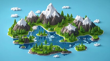 3D Isometric Tourism Map: Planning and Development of Scenic Routes