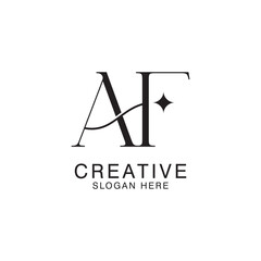 Modern Creative AF Logo Design. icon initial Based Monogram and Letters in Luxury vector