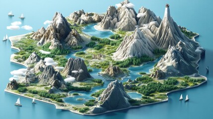 3D Isometric Tourism Map: Planning and Development of Scenic Routes