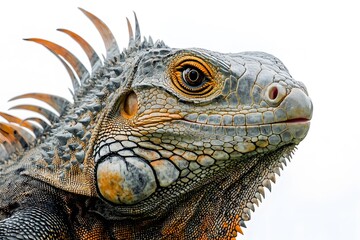 Obraz premium Closeup Portrait Of A Colorful Iguana Reptile