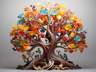 Wonderful a glass ball with a miniature decorative tree inside