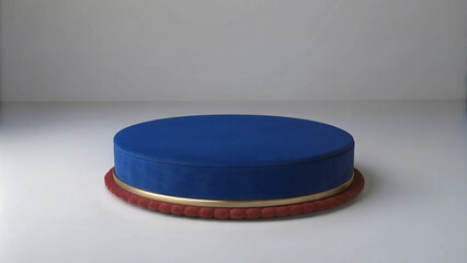 Warm lighting and a layered podium design make this space perfect for presentations.