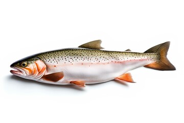Fototapeta premium Natural Trout Fish: Fresh and Pristine on a White Background