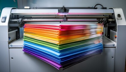 Implement finishing processes, such as cutting or binding.  