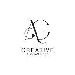 Modern Creative AG Logo Design. icon initial Based Monogram and Letters in Luxury vector