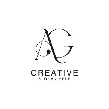 Modern Creative AG Logo Design. icon initial Based Monogram and Letters in Luxury vector