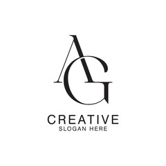 Modern Creative AG Logo Design. icon initial Based Monogram and Letters in Luxury vector