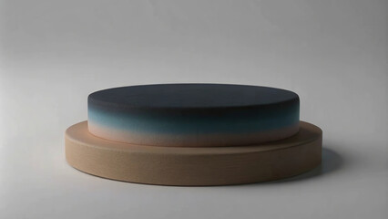 Warm lighting and a layered podium design make this space perfect for presentations.