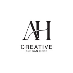 Modern Creative AH Logo Design. icon initial Based Monogram and Letters in Luxury vector