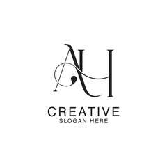 Modern Creative AH Logo Design. icon initial Based Monogram and Letters in Luxury vector