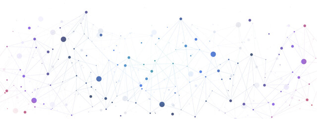 Abstract Tech Network with Dots and Lines. Digital Technology Background
