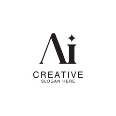 Modern Creative AI Logo Design. icon initial Based Monogram and Letters in Luxury vector