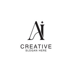 Modern Creative AI Logo Design. icon initial Based Monogram and Letters in Luxury vector