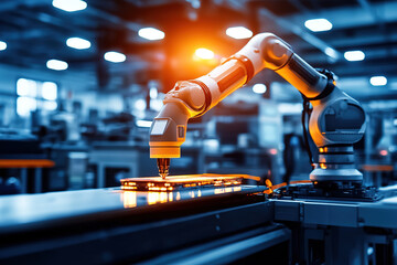 Technology style robotic arm and intelligent manufacturing concept