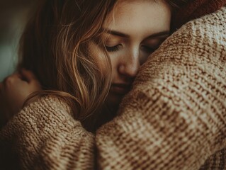 A tender embrace showcasing a couple holding each other tightly, their trust and devotion palpable in their bond This intimate image captures the essence of love, commitment, and unwavering support