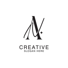 Modern Creative AN Logo Design. icon initial Based Monogram and Letters in Luxury vector