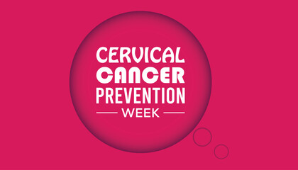 Cervical Cancer Prevention Week observed each year during January. Healthcare Medical Awareness  concept. Vector template for banner, greeting card, poster with background.