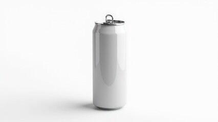 Realistic soda can mockup showcasing a smooth aluminum surface, subtle shadows, and a detailed opening, isolated on a clean background. - obrazy, fototapety, plakaty