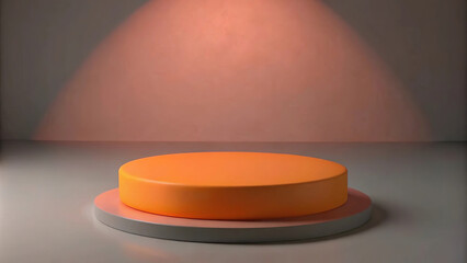 Red Podium with Spotlight: A Simple Design Ideal for Branding and Product Display