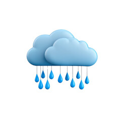 Blue clouds with rain droplets create calming atmosphere