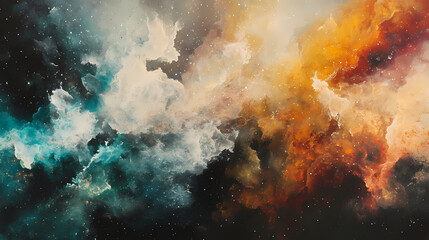 Fototapeta premium Venture into the infinite expanse of space and behold the vibrant colors of a space galaxy cloud nebula,. Infinite. Illustration