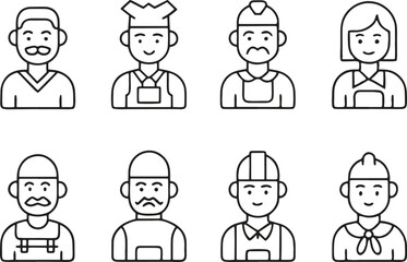 set of funny cartoon businessman