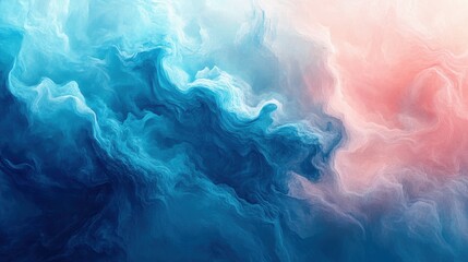 Obraz premium Deep blue oceanic hues with mystical swirling patterns in an abstract setting with copy space