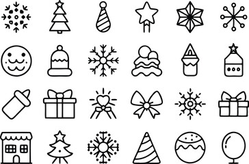 christmas icons set