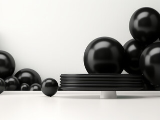 Gorgious Black friday mega sale offer background with realistic balloon decor