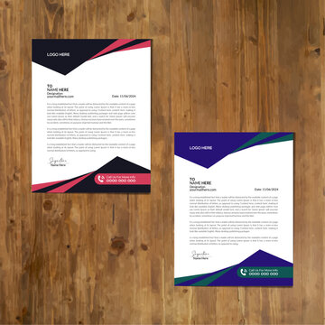 Modern Professional Letterhead, Corporate Company letterhead Design ,Simple and clean business letterhead template