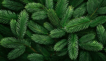 Background of Christmas tree branches. Happy New Year green theme background. 3d rendering.