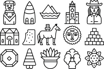 Fototapeta premium set of icons of church