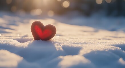 Fototapeta premium heart in the snow