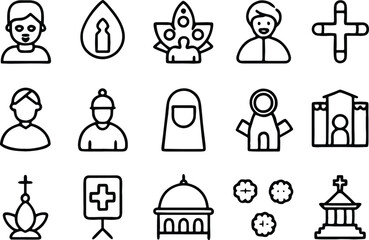 set of icons of people