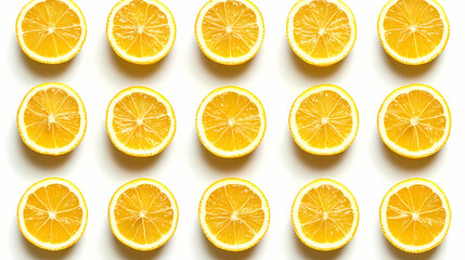 Fototapeta premium Lemon infinite pattern isolated highlighted by white, png. Infinite. Illustration