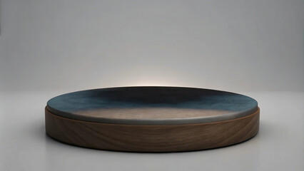 Warm lighting and a layered podium design make this space perfect for presentations.