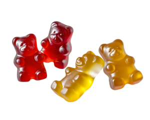 gummy bears isolated on transparent background