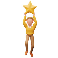 3D character holding a star